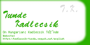 tunde kadlecsik business card